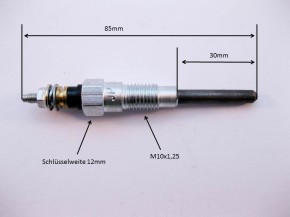 Glühkerzen Yanmar M10x1,25 12Volt Glühstift 30mm